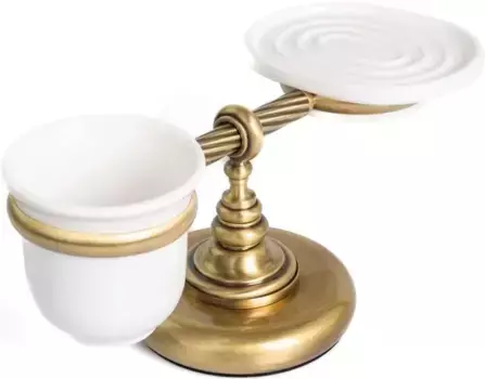 Стакан для зубных щеток с мыльницей Stil Haus Giunone G15M(25) настольный, бронза