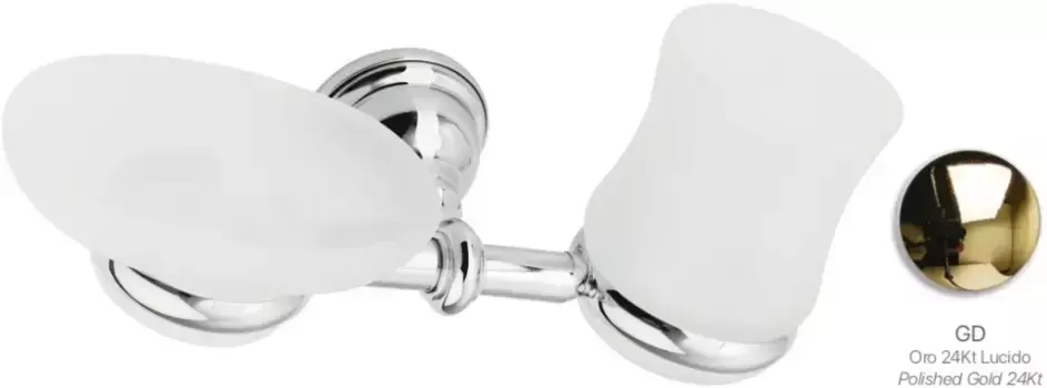 Стакан для зубных щеток с мыльницей Stil Haus Elite EL14(16) настенный, золотой