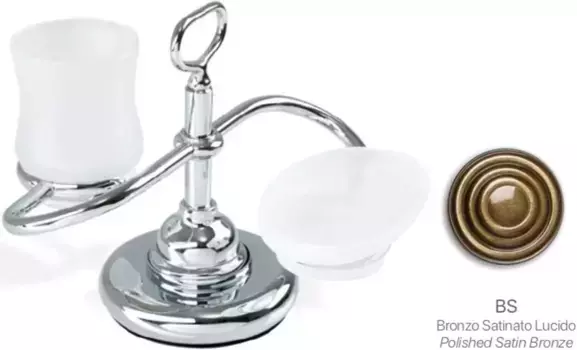 Стакан для зубных щеток с мыльницей Stil Haus Elite EL15(25) настольный, бронза