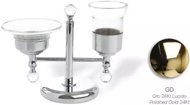 Стакан для зубных щеток с мыльницей Stil Haus Smart Light SL15(16) настольный, золотой