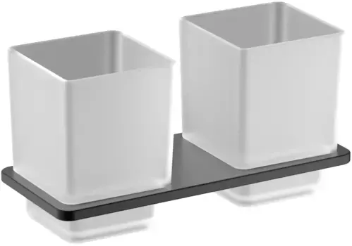 Стакан для зубных щеток Schein Klimt 9232MB двойной, настенный, черный матовый