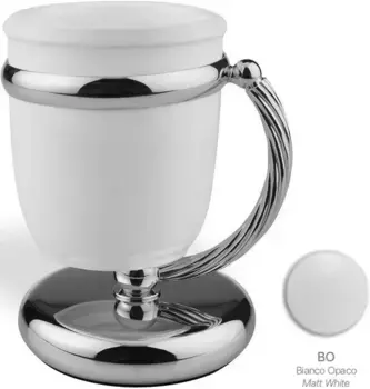 Стакан для зубных щеток Stil Haus Giunone G718(03) настольный, хром/белый матовый