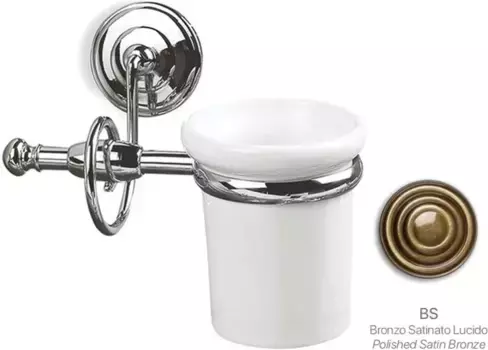 Стакан для зубных щеток Stil Haus Idra I10(25-BI) настенный, бронза/белый