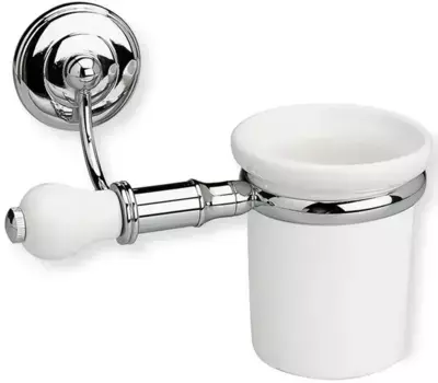 Стакан для зубных щеток Stil Haus Nemi N10(39) настенный, хром/белый