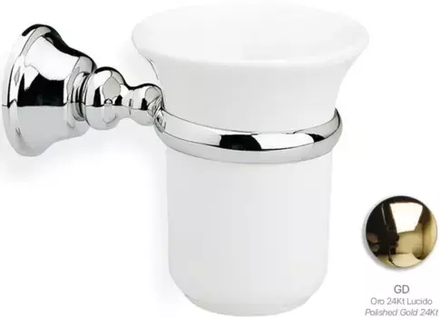 Стакан для зубных щеток Stil Haus Smart SM10(02-BI) настенный, хром/золотой
