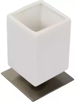 Стакан для зубных щеток Stil Haus Urania 617(36-BI) настольный, никель/белый