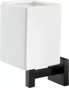 Стакан для зубных щеток Stil Haus Urania U10(23-BI) настенный, черный матовый/белый