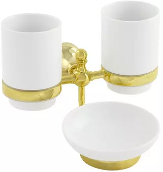 Стакан двойной с мыльницей Veragio Gialetta Dorato VR.GIL-6443.DO