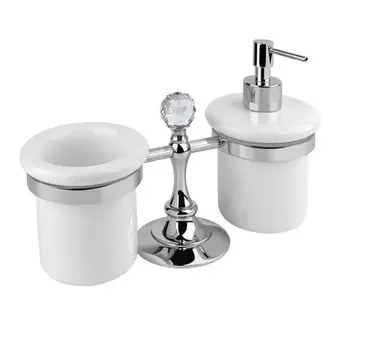 Стакан и диспенсер настольные хром, Swarovski Cezares Olimp OLIMP-TDT-01-Sw