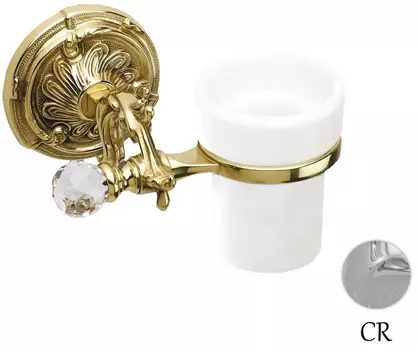Стакан с держателем хром Art&Max Barocco Crystal AM-1787-Cr-C