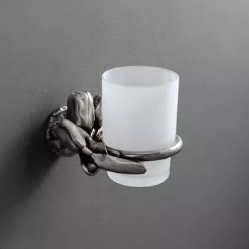 Стакан с держателем серебро Art&Max Tulip AM-0824-T