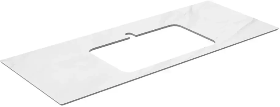 Столешница 117 см белый матовый для раковин встраиваемых сверху Kerama Marazzi Plaza Classic Монте Тиберио PL2.SG507100R\120