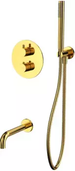 Термостат для ванны Whitecross Y YSET10GL встраиваемый, с душевым гарнитуром, золотой