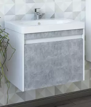 Тумба асбест/белый 57 см Sanflor Калипсо C03877