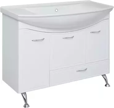 Тумба белый 101,6 см с бельевой корзиной Runo Севилья 00000000598