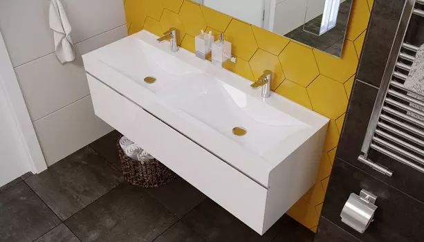 Тумба138,6 см Velvex Pulsus tp.PUL.PUL.140.2Y белый глянец