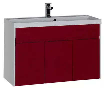 Тумба белый/бордо 99 см Aquanet Латина 00179928