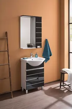 Тумба белый/черный 52 см Aquanet Доминика 00170377