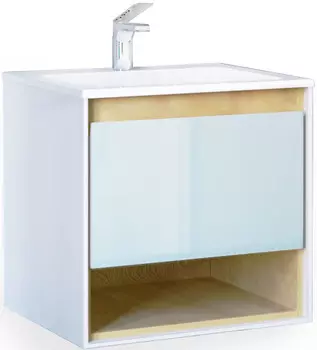 Тумба белый/дуб 61,6 см Jorno Glass Gla.01.62/P/W