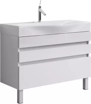 Тумба белый глянец 100 см Aqwella 5 Stars Bergamo Ber.01.10/n/W