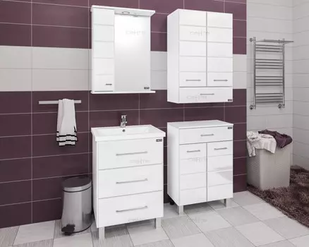 Тумба белый глянец 56,6 см Санта Омега 207046л