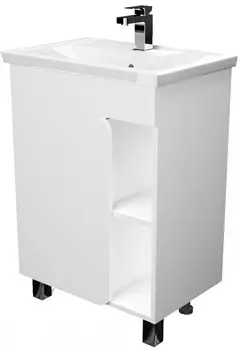 Тумба под раковину 1Marka Nuvo У76055 57 см, напольная, белый глянец