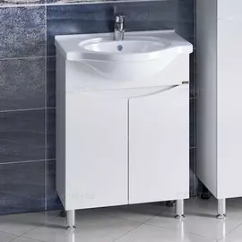 Тумба белый глянец 56,5 см Санта Сатурн 700227