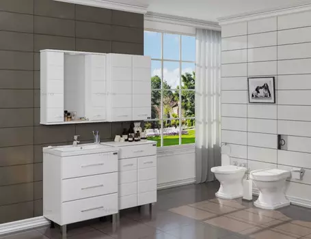 Тумба белый глянец 66,5 см Санта Омега 207039л