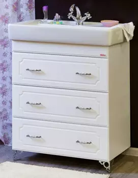 Тумба белый глянец 74,6 см Sanflor Ксения H0000000124