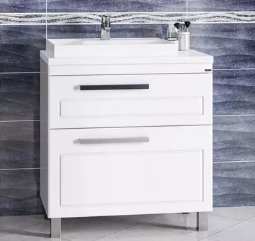 Тумба белый глянец 80 см Санта Юпитер 230011