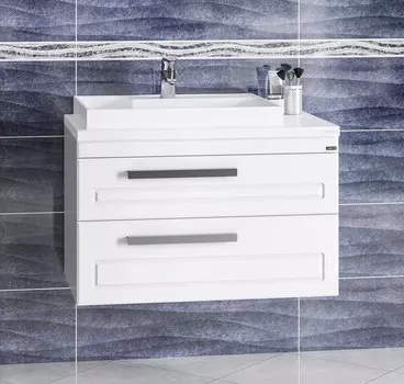 Тумба белый глянец 80 см Санта Юпитер 230012