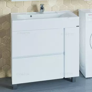 Тумба белый глянец 80 см Санта Марс 700185е