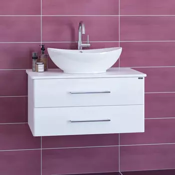 Тумба белый глянец 80 см Санта Вегас 226015л