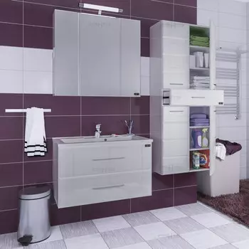 Тумба белый глянец 88,8 см Санта Омега 207041л