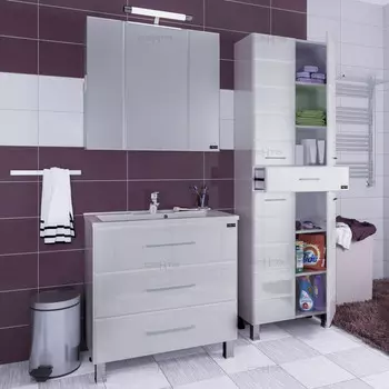 Тумба белый глянец 88,8 см Санта Омега 207040л