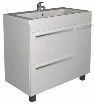 Тумба под раковину 1Marka Соната У51042 89,6 см, напольная, белый глянец