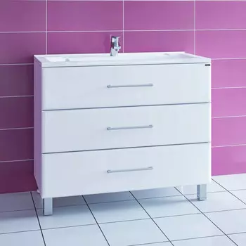 Тумба белый глянец 99 см Санта Омега 207017