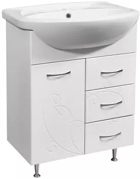 Тумба белый глянец/белый матовый 58,4 см Stella Polar Фантазия SP-00000228