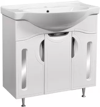 Тумба белый глянец/белый матовый 77 см Stella Polar Сильва SP-00000202