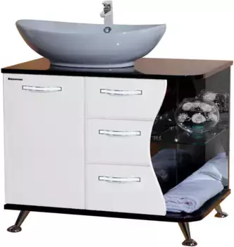 Тумба белый глянец/черный глянец 91 см Bellezza Рио 4633615142269