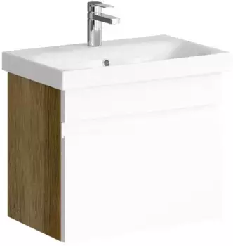 Тумба белый глянец/дуб балтийский 56 см Aqwella Smart SRT0106DB