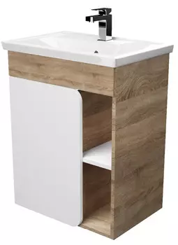 Тумба белый глянец/дуб сонома 57 см 1Marka Nuvo У75332