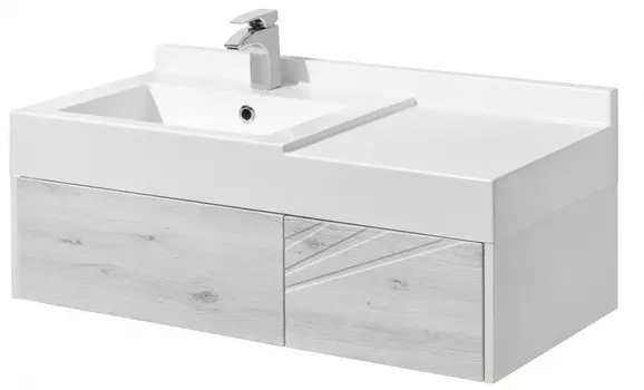 Тумба белый глянец/ольха наварра 99,6 см Акватон Сакура 1A234901SKW80