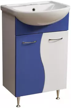 Тумба белый глянец/синий глянец 50,4 см Stella Polar Колор-1 SP-00000195