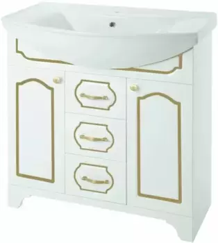 Тумба белый глянец золотая патина 102,4 см Bellezza Тиффани 4630518110388