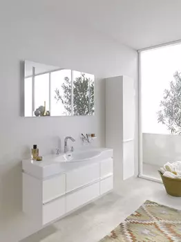 Тумба белый матовый 119,3 см 2 выдвижных ящика, 2 распашные дверцы Laufen Case 4.0130.2.075.463.1