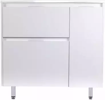 Тумба белый матовый 90 см с бельевой корзиной Style Line Барселона СС-00002345