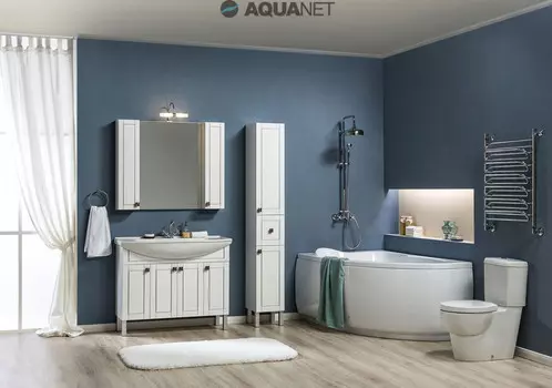 Тумба белый/патина серебро 102,5 см Aquanet Честер 00182630