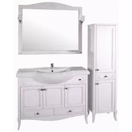 Тумба белый серебряная патина 102,6 см ASB-Woodline Салерно