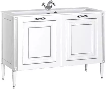 Тумба белый серебряная патина 118 см Aquanet Паола 00181763